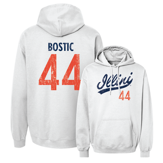 White Script Hoodie - Kendall Bostic #44 Youth Small