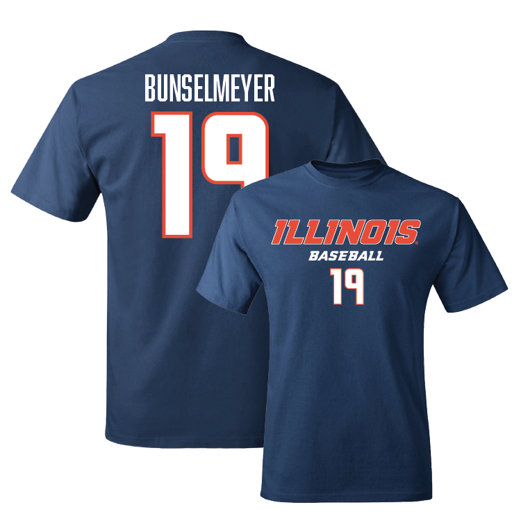 Navy Illinois Classic Tee - Korey Bunselmeyer #19 Youth Small