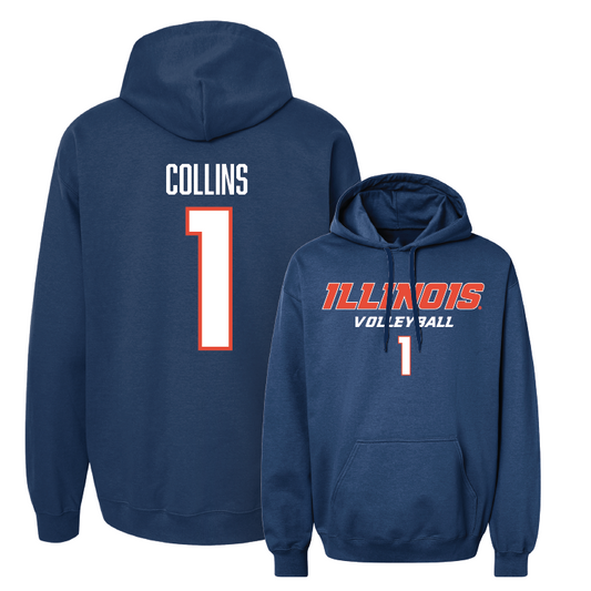 Navy Illinois Classic Hoodie - Kennedy Collins #1 Youth Small