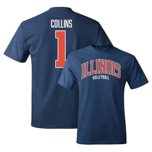 Navy Illinois Arch Tee - Kennedy Collins #1 Youth Small