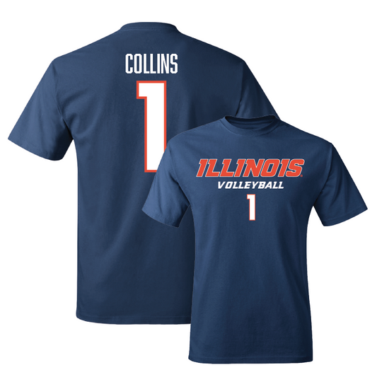 Navy Illinois Classic Tee - Kennedy Collins #1 Youth Small