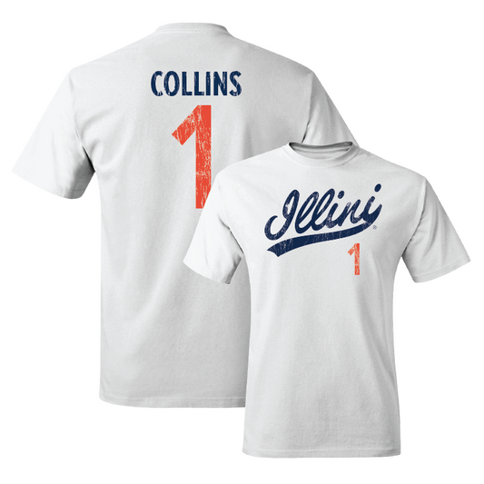 White Script Comfort Colors Tee - Kennedy Collins #1 Youth Small