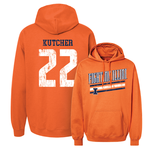 Orange Slant Hoodie - Keaton Kutcher #22 Youth Small