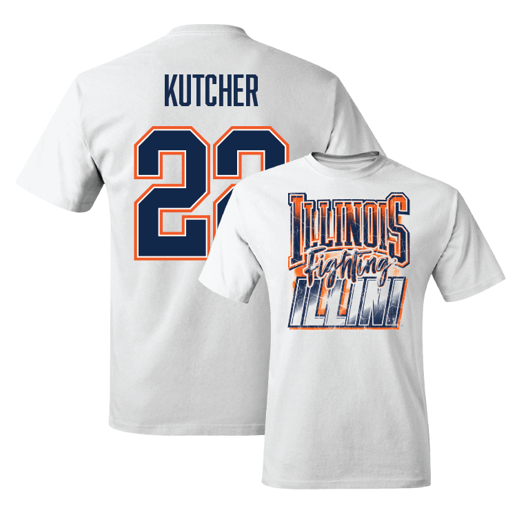 White Illinois Graphic Comfort Colors Tee - Keaton Kutcher #22 Youth Small