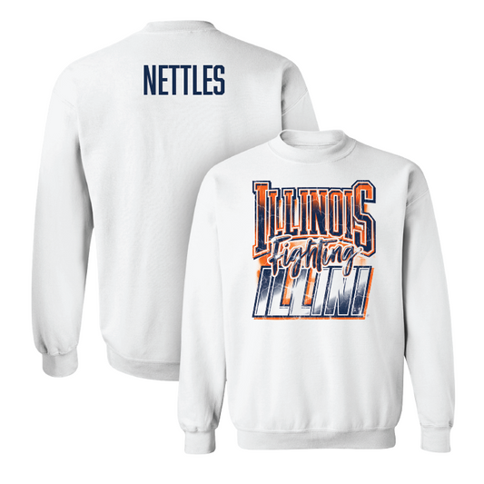 White Illinois Graphic Crew - Kenli Nettles Youth Small