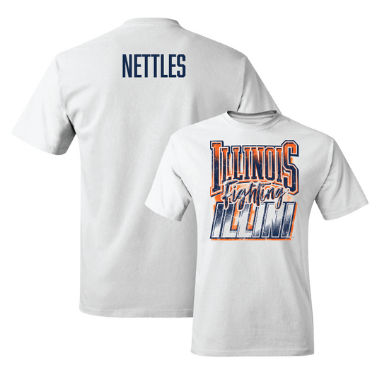 White Illinois Graphic Comfort Colors Tee - Kenli Nettles Youth Small