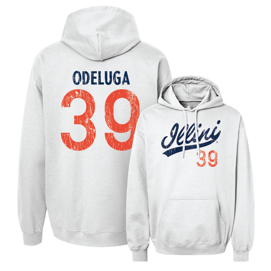 White Script Hoodie - Kennena Odeluga #39 Youth Small