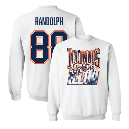 White Illinois Graphic Crew - Keith Randolph #88 Youth Small