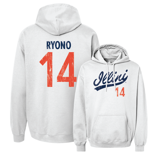 White Script Hoodie - Kelly Ryono #14 Youth Small