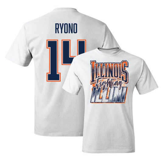 White Illinois Graphic Comfort Colors Tee - Kelly Ryono #14 Youth Small