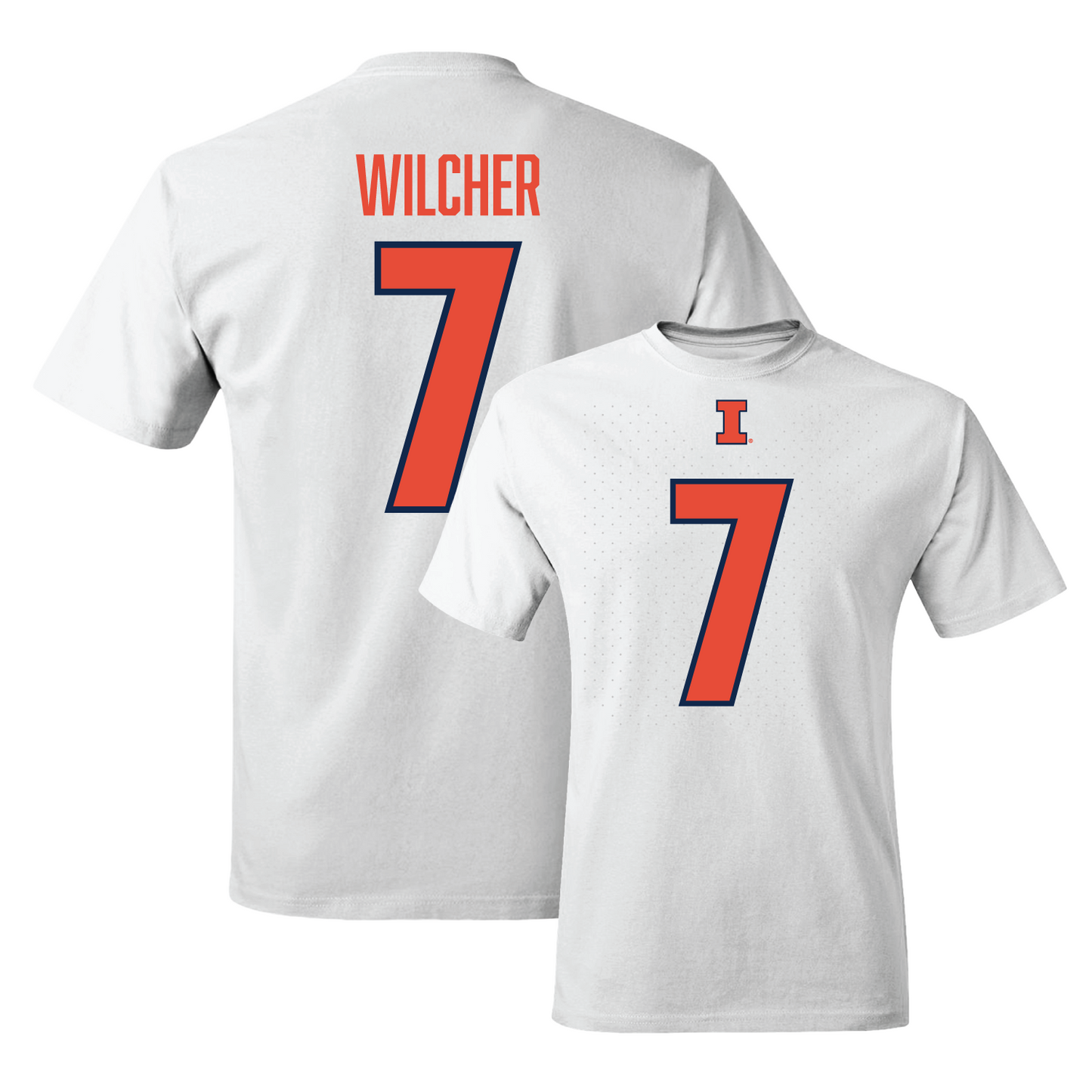 White Illinois Player Tee - Kenari Wilcher #7 Youth Small