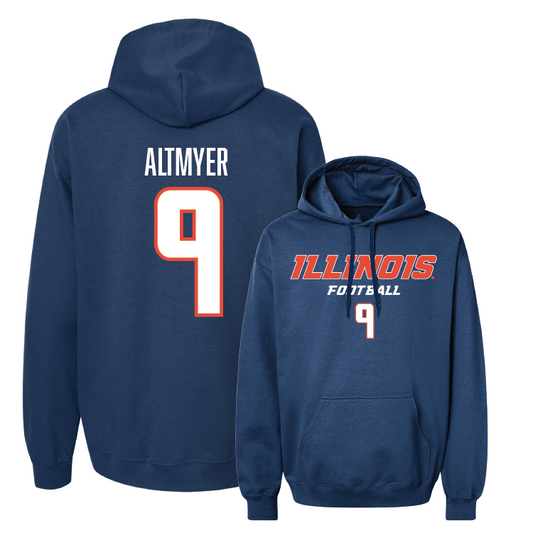 Navy Illinois Classic Hoodie - Luke Altmyer #9 Youth Small