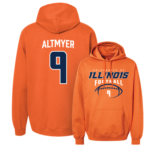 Orange Illinois Football Hoodie - Luke Altmyer #9 Youth Small