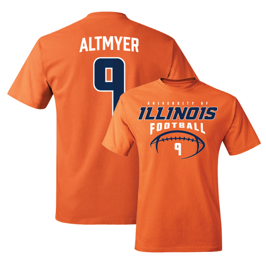 Orange Illinois Football Tee - Luke Altmyer #9 Youth Small