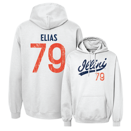 White Script Hoodie - Luciano Elias #79 Youth Small