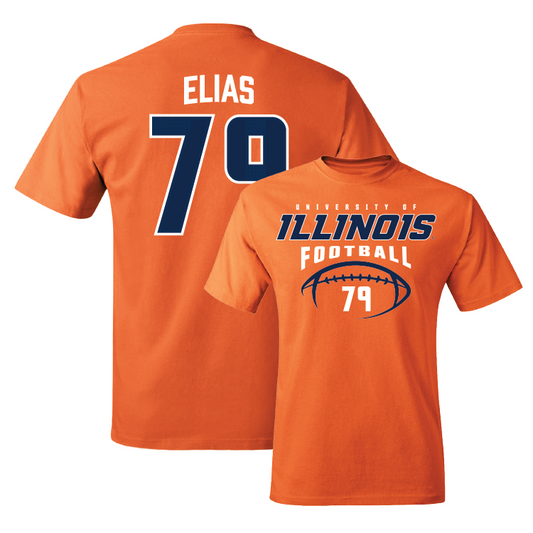Orange Illinois Football Tee - Luciano Elias #79 Youth Small