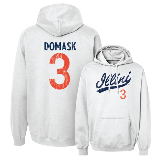 White Script Hoodie - Marcus Domask #3 Youth Small