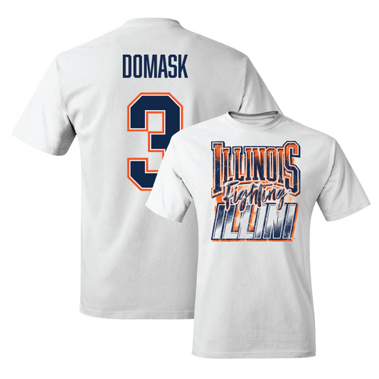 White Illinois Graphic Comfort Colors Tee - Marcus Domask #3 Youth Small