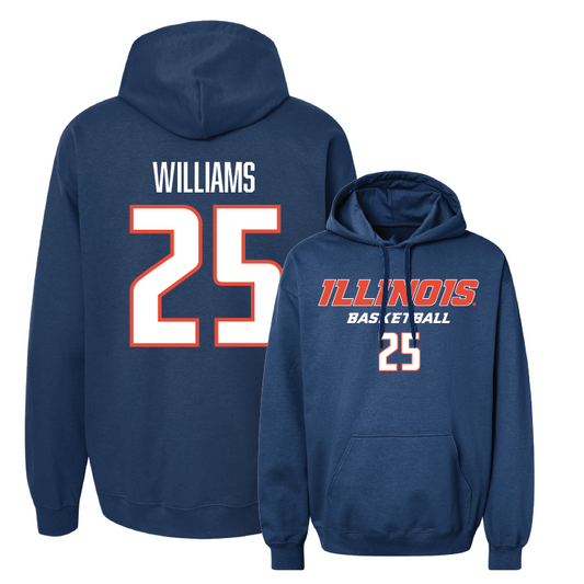 Navy Illinois Classic Hoodie - Max Williams #25 Youth Small