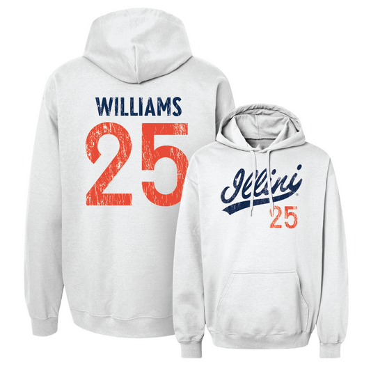 White Script Hoodie - Max Williams #25 Youth Small