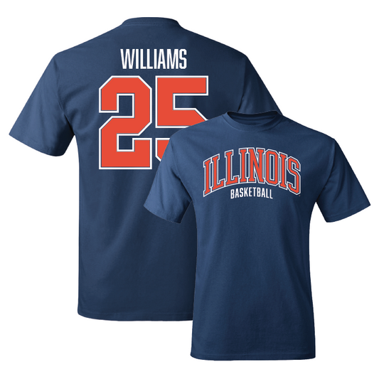 Navy Illinois Arch Tee - Max Williams #25 Youth Small