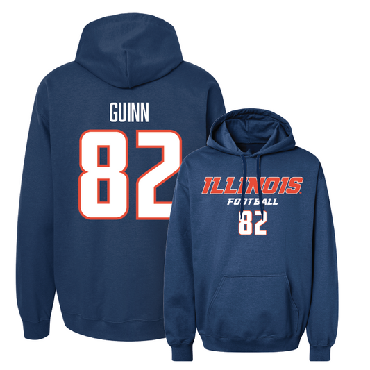 Navy Illinois Classic Hoodie - Nathan Guinn #82 Youth Small