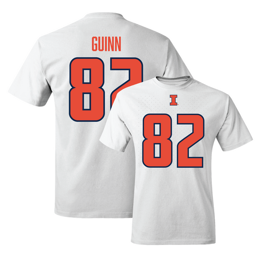 White Illinois Player Tee - Nathan Guinn #82 Youth Small