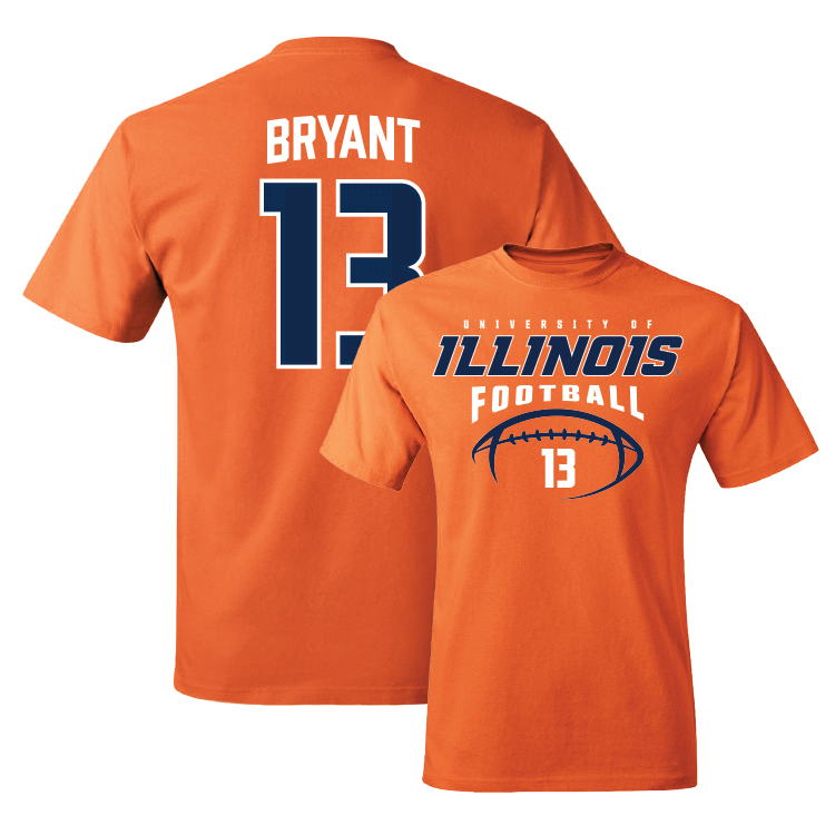 Orange Illinois Football Tee - Pat Bryant #13 Youth Small