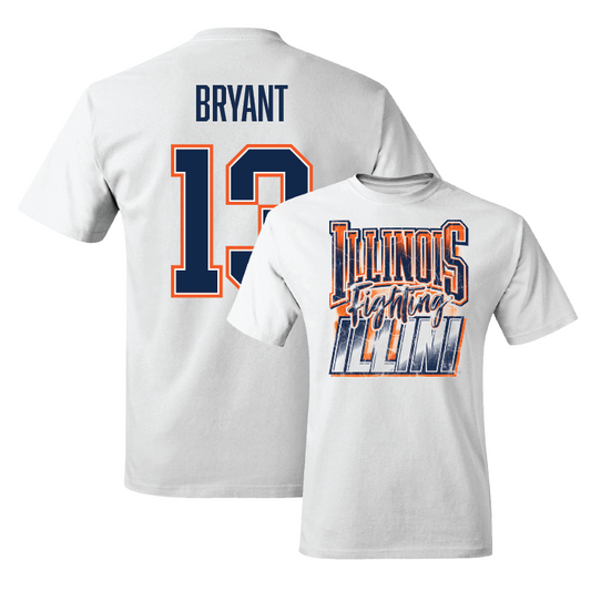 White Illinois Graphic Comfort Colors Tee - Pat Bryant #13 Youth Small