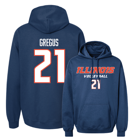 Navy Illinois Classic Hoodie - Sophie Gregus #21 Youth Small