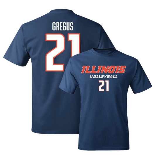 Navy Illinois Classic Tee - Sophie Gregus #21 Youth Small