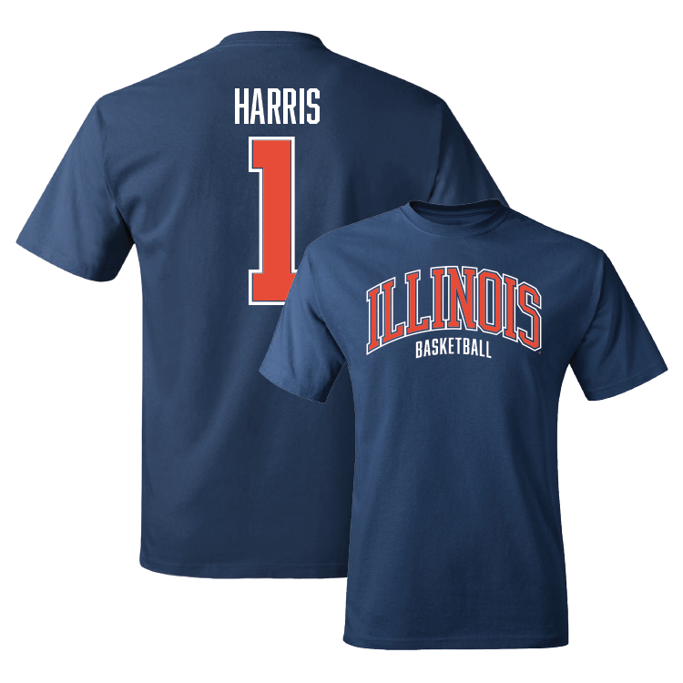 Navy Illinois Arch Tee - Sencire Harris #1 Youth Small