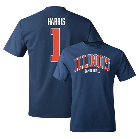 Navy Illinois Arch Tee - Sencire Harris #1 Youth Small