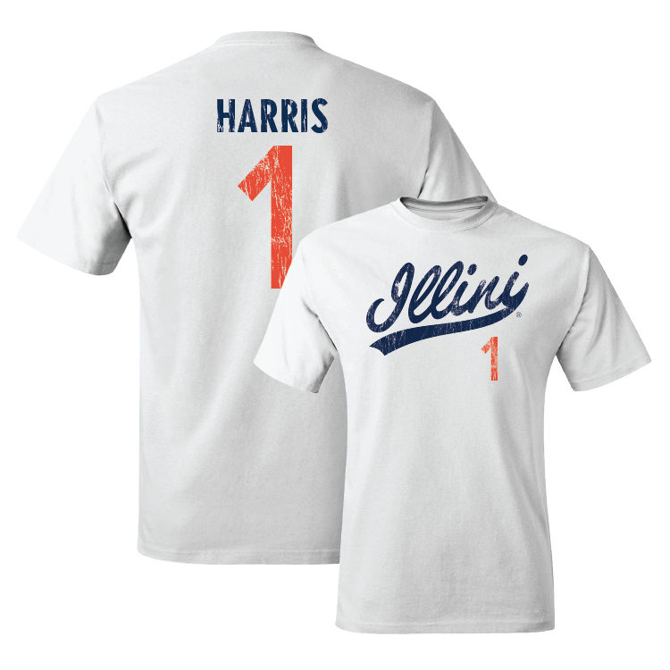 White Script Comfort Colors Tee - Sencire Harris #1 Youth Small