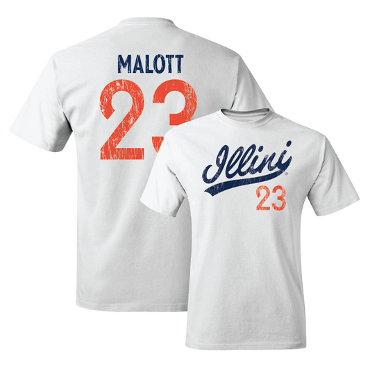 White Script Comfort Colors Tee - Sydney Malott #23 Youth Small