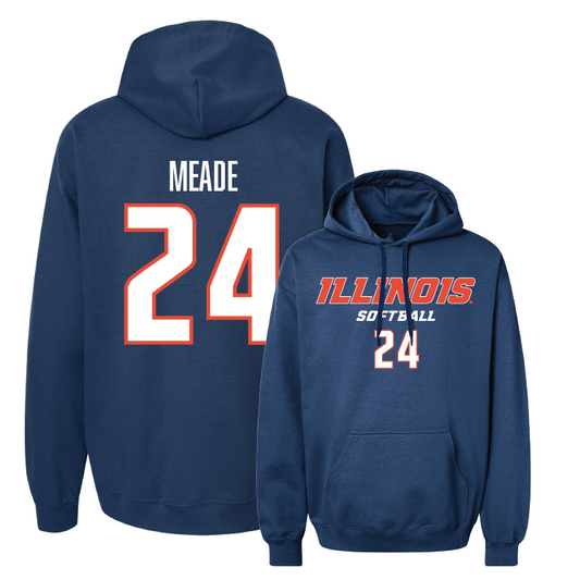 Navy Illinois Classic Hoodie - Stevie Meade #24 Youth Small