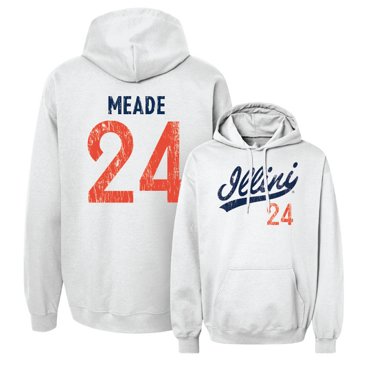 White Script Hoodie - Stevie Meade #24 Youth Small