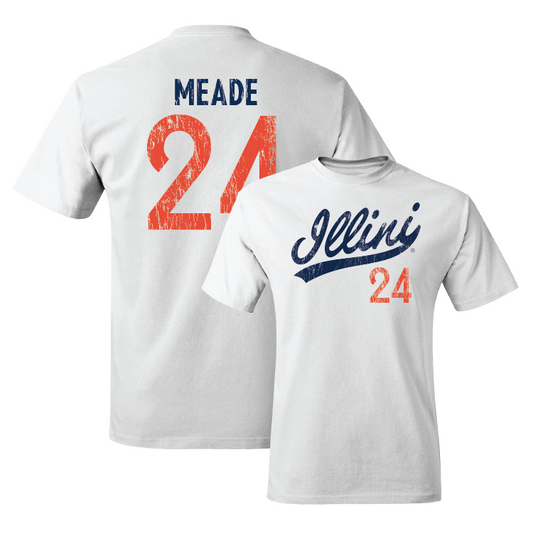 White Script Comfort Colors Tee - Stevie Meade #24 Youth Small