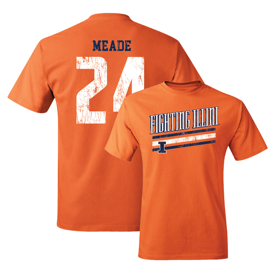 Orange Slant Tee - Stevie Meade #24 Youth Small