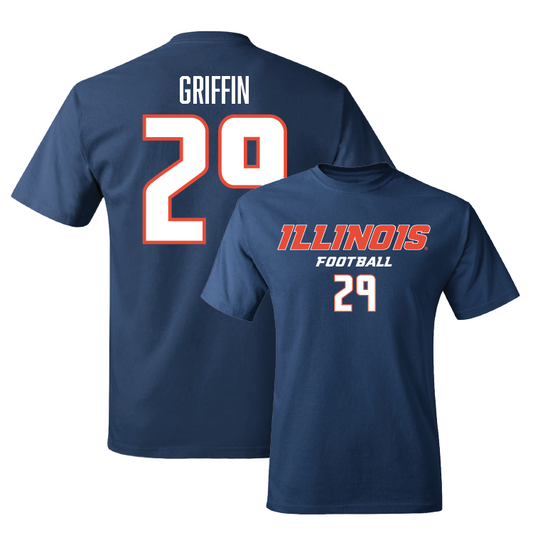 Navy Illinois Classic Tee - Timothy Griffin Jr.  #29 Youth Small
