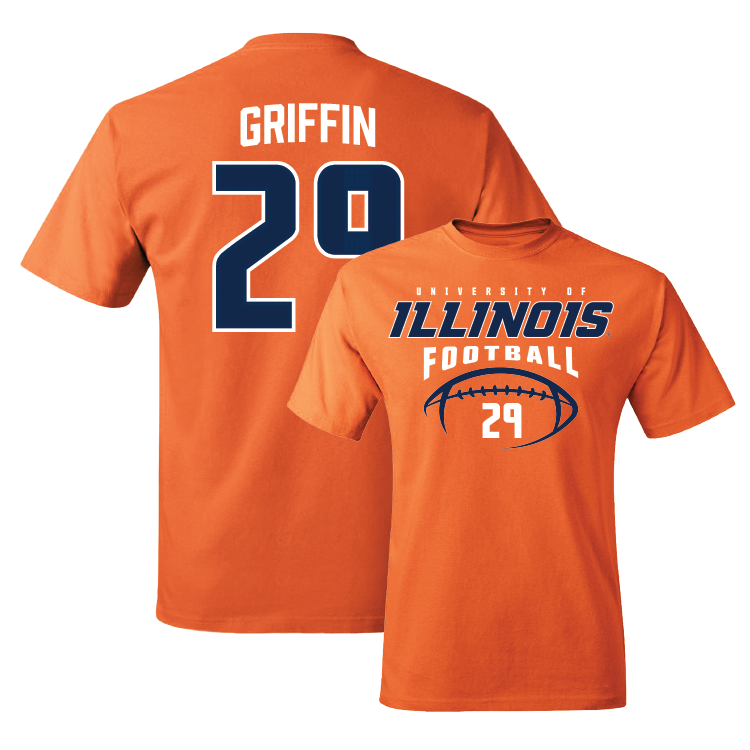 Orange Illinois Football Tee - Timothy Griffin Jr.  #29 Youth Small