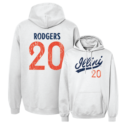 White Script Hoodie - Ty Rodgers #20 Youth Small