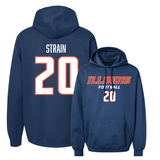 Navy Illinois Classic Hoodie - Tyler Strain #20 Youth Small