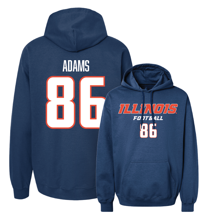 Navy Illinois Classic Hoodie - Weston Adams #86 Youth Small