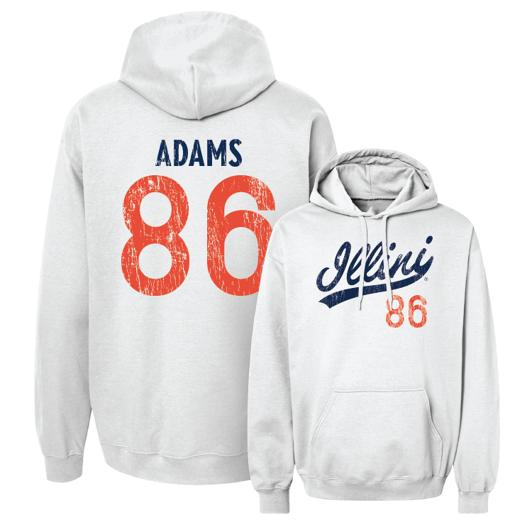 White Script Hoodie - Weston Adams #86 Youth Small