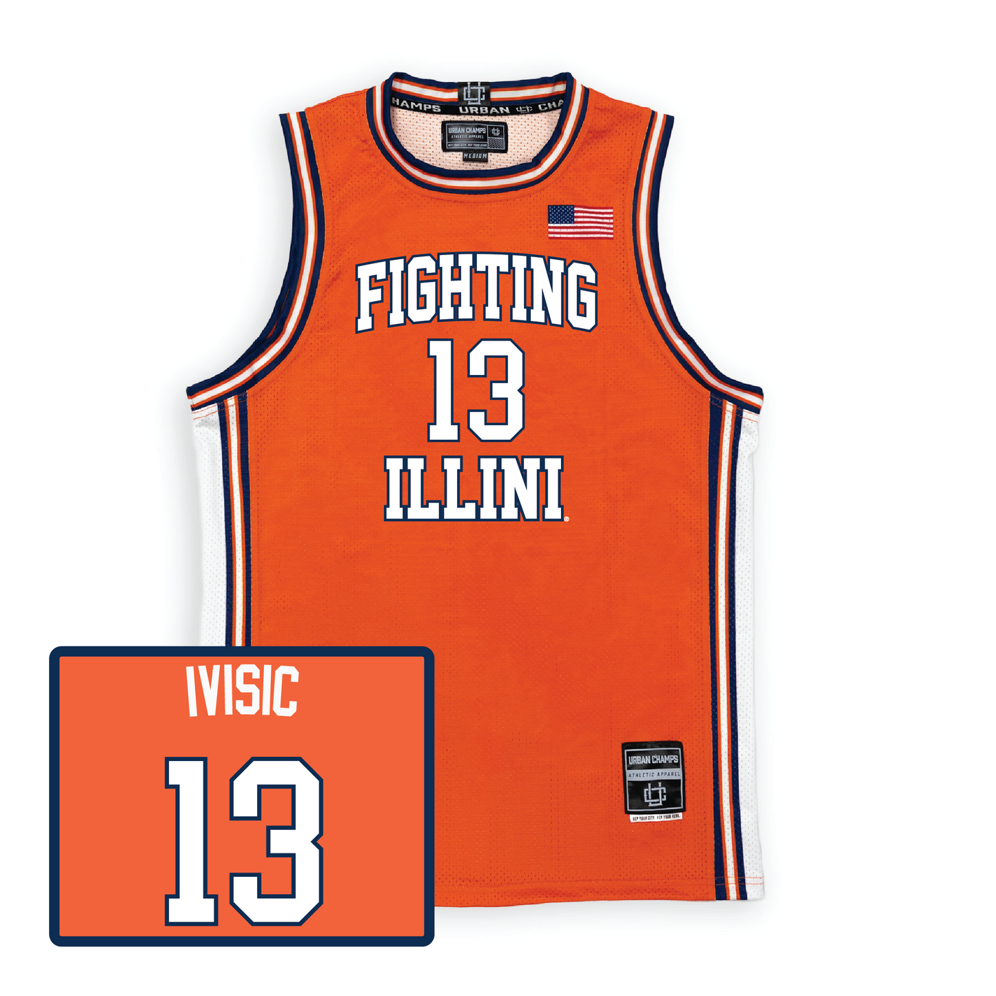 Orange Men's Basketball Illini Jersey   - Tomislav Ivisic