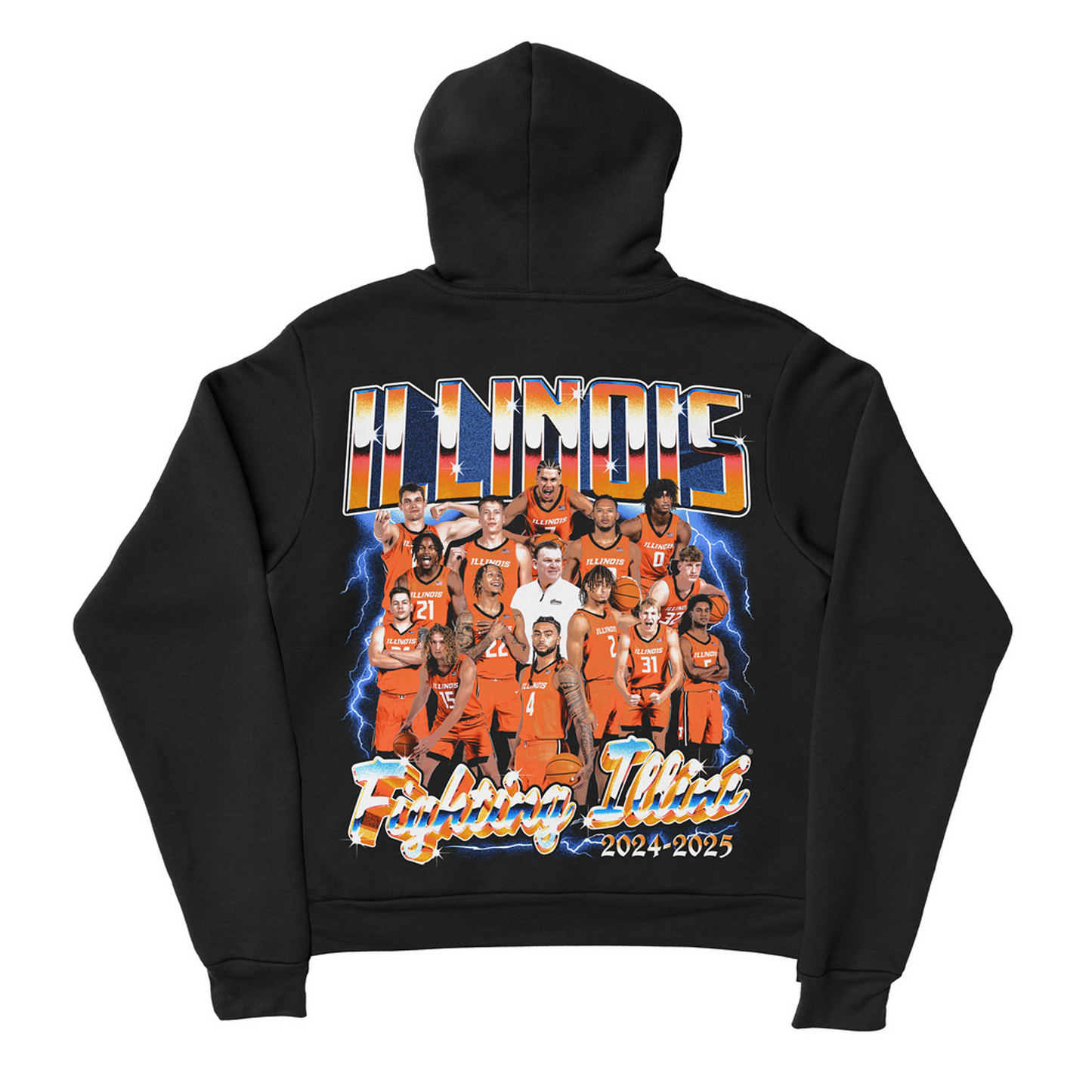 EXCLUSIVE RELEASE: Illinois Men's Basketball Team '24-25 Black Hoodie