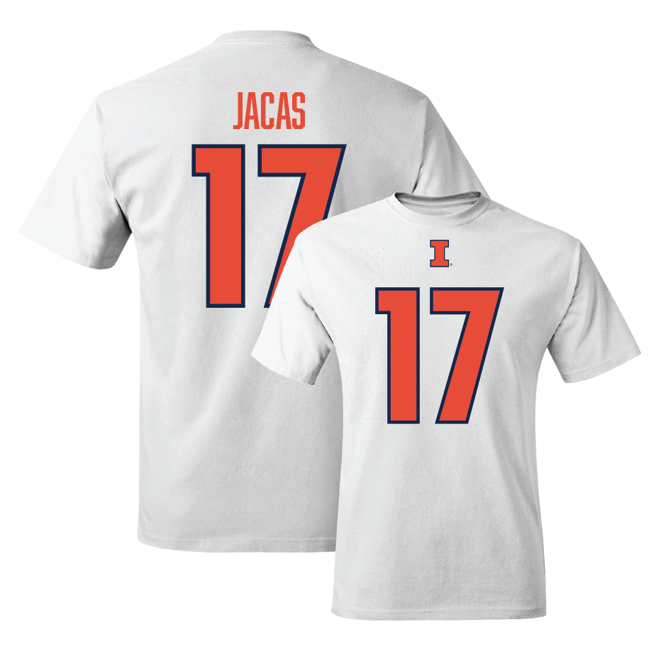 White Illinois Player Tee     - Gabe Jacas