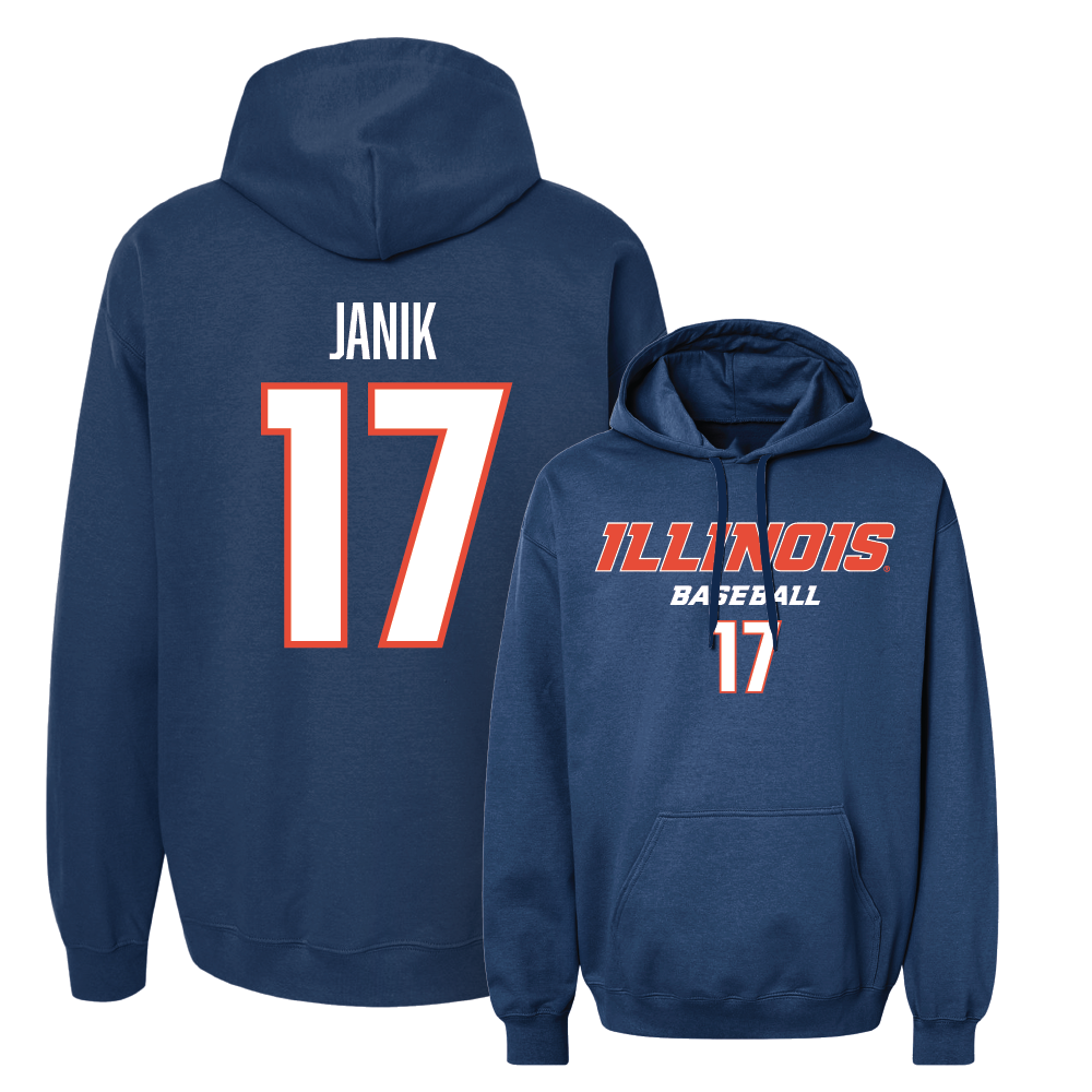 Navy Illinois Classic Hoodie  - Camden Janik