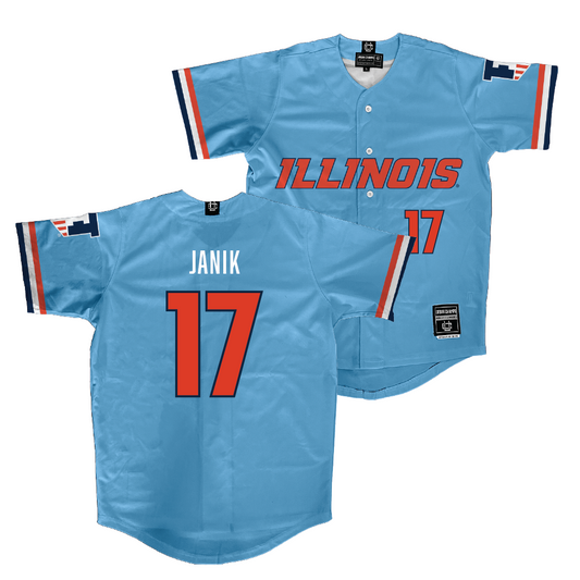 Illinois Light Blue Baseball Jersey  - Camden Janik